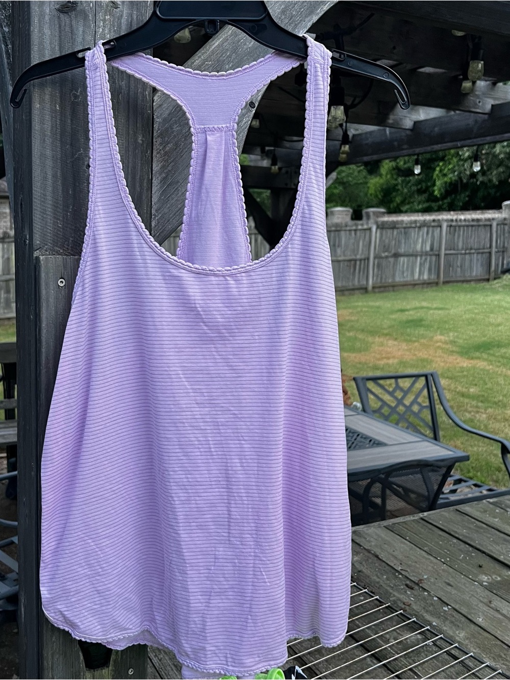 Lululemon 105F singlet Silver Purple Scalloped racerback -12